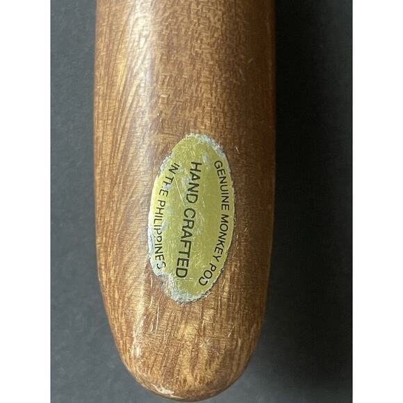 Vintage Hand Made Monkey Pod Wood Salad Serving Spoons 12” Made In Philippines - Picture 3 of 6